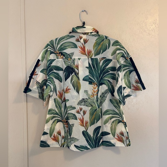 NWT FARM Rio x Adidas Tropical Breeze Cream White Shirt sz S - Picture 2 of 9